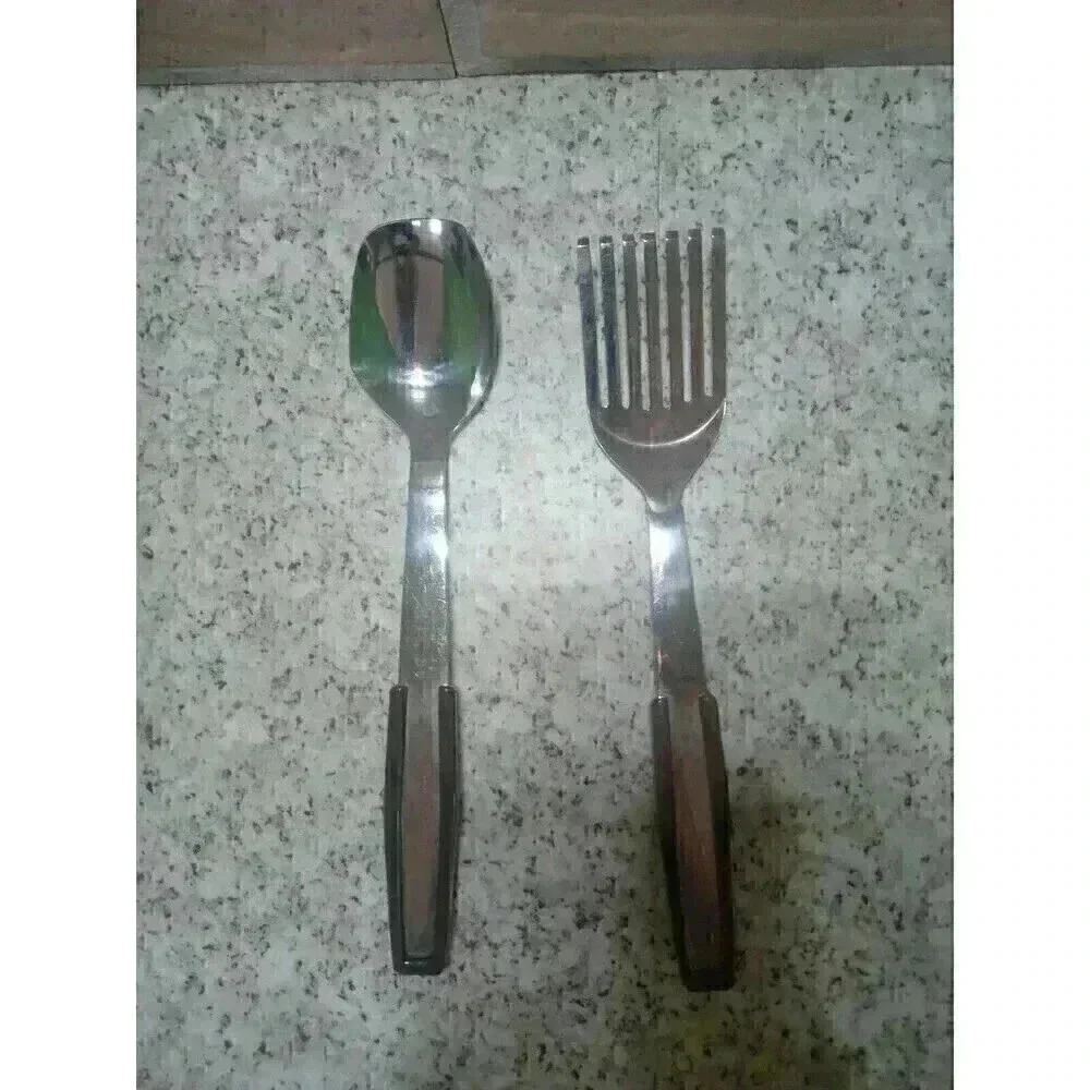 Vtg LWE Stainless Steel Japan Fork & Spoon 10.5in.